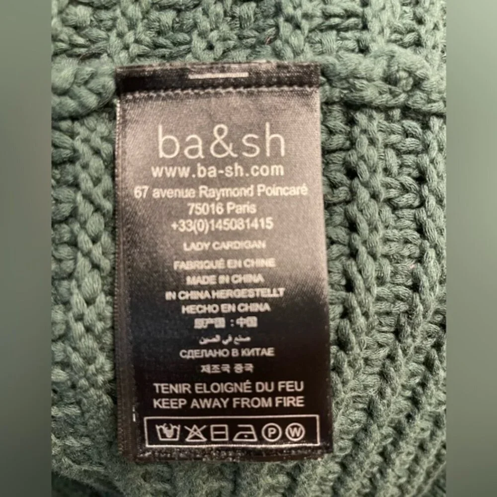 NEW Ba&sh Bash Gaspard Tweed Cardigan Jacket Vertbouteille Dark Green | sz 1 / S - Picture 11 of 12